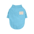 Light blue dog pullover sweatshirt with cute bear patch and soft cotton fabric - S / Blue