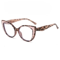Cat-eye leopard and pink TR frame glasses with blue light blocking lenses for women - Pink Leopard Frame