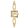 Elegant gold square dial watch for women featuring a unique braided chain strap design - Snake Chain All Gold