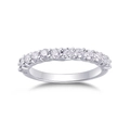 Elegance 925 sterling silver band ring featuring a row of eleven round-cut moissanite stones - R13898-2.5+gra/black Card / US Size 7 / Circumference 54.3mm