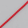 Vibrant red box chain necklace with high saturation finish for modern fashion styles - Red