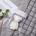 White teddy bear shaped creative towel gift with elegant packaging for weddings - White Bear With Ins Style Gift Bag