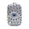 Clutch da sera in cristallo Evil Eye con diamanti brillanti e chiusura in metallo - Oro Verde