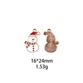 Front and back detail of a snowman alloy charm with white enamel and golden base, 16x24mm - Snowman (16*24mm)