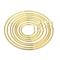 Set of six pairs of polished gold hoop earrings in graduated sizes on white background - 3cm / Gold