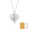 S925 sterling silver heart necklace with moissanite pendant and GRA certification - P13605 Nested Heart 1ct Moissanite With GRA Cert