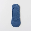 Dunkelblaue unsichtbare Baumwollsocke mit rutschfestem elastischem Saum und Textur - Einheitsgröße / Blau
