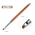 Angled wooden eyebrow brush with MG-08 precision synthetic bristles and metal ferrule - French Tip Brush (MG-08)