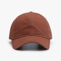 Classic brown cotton baseball cap with a minimalist soft top and curved brim - Adjustable / Brick Red