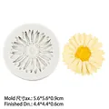 Moule en silicone blanc fleur de marguerite pour fondant montrant moule et artisanat - Style 4 (Marguerite) / Gris