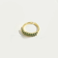 Goldener offener Ring mit grünen Zirkonia-Steinen in elegantem französischem Design - Grüner Zirkonia Ring