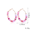 Colorful beaded hoop earrings shown with measurements 5.05cm height and 4.95cm width - Colorful Beaded Hoop