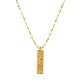 18K gold plated Aquarius tarot necklace with embossed zodiac symbols and zircon - Aquarius