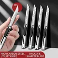 Silver utility knife with 30-degree high carbon steel blade for precision cutting - Craft Knife