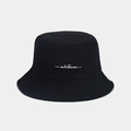 Cappello bucket classico in cotone nero con ricamo bianco 'whatever' per il sole - Taglia unica / Nero
