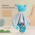 Doudou éléphant bleu pour bébé avec tissu à pois 3D et anneau de dentition - Doudou Éléphant pour Bébé
