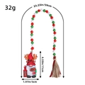 Ghirlanda natalizia in legno con perline rosse bianche verdi e nappa in juta - Gnomo Con Cappello Rosso E Corna