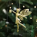 Elegant gold fairy Christmas tree ornament featuring cutout wings, size 11x12cm - Little Angel