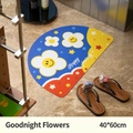 Tappetino da bagno semicircolare in terra di diatomee con fiori Happy Journey colorati - 40*60cm / Fiori della Buonanotte