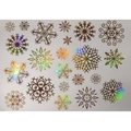 Holographic snowflake window decals with metallic glitter effect for Christmas decoration - Multi-color Gold / 25*33CM