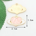 Pink heart and white cloud pendant charm in gold-plated zinc alloy for DIY jewelry - Pink Heart