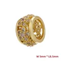 Macro detail of 18K gold plated charm with hollow flower pattern and zircon inlay - Gold Hollow Flower Large (5*8.5MM)