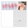 White flower nail stickers JO-1864 with ultra-thin waterproof floral designs - 3D Ice Flower Pattern (T023-1864)