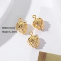 18K gold-plated strawberry pendant with purple zircon stones, 8.4mm x 12.3mm DIY charm - Style 13 Purple Zircon Strawberry