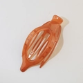Fermaglio per capelli a becco d'anatra ovale piatto in plastica arancione trasparente - Arancio Rosso Jelly