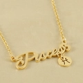 18k gold plated stainless steel Pisces zodiac necklace with letter and symbol pendant - Pisces