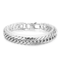 Klassisches silbernes Gliederketten-Armband aus Titanstahl mit Steckverschluss - Stahlfarbenes Armband (KB153789-Z) / Stahlfarbe