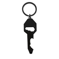 Multifunctional black stainless steel key-shaped keychain with integrated bottle opener - Black Multi-function Bottle Opener Keychain
