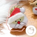 Cute plush Santa Claus brooch pin with red hat and metallic safety pin back detail - Little Red Hat Santa - Brooch Style