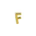 Dettaglio ravvicinato del ciondolo lettera F placcato oro 18k con finitura lucida 3D - Lettera F (Solo ciondolo)