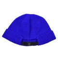 Close-up of royal blue knit hat featuring adjustable black plastic strap back detail - Adjustable / Royal Blue (Adjustable Knitted Hat)
