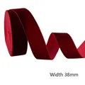 38mm dark red single-sided velvet ribbon for DIY bows and elegant gift wrapping - 38MM / Size 10 / Dark Red-240#