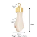 Mini ivory resin fist pendant with 18k gold-plated bail for DIY jewelry making - M599531-white / Ivory