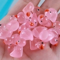 Set of cute pink luminous resin ducks for DIY micro landscape and car decor accessories - Pink