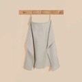 Macro detail of breathable waffle knit cotton nursing cover in neutral khaki grey fabric - Gray with Metal Buckle