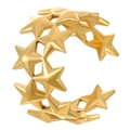 18K gold-plated stainless steel open ring featuring a multi-star hollow design - Stars Hollow Style (WG-1447)