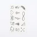 Minimalist flower and butterfly tattoo sticker model K-460, size 60x105mm waterproof design - K-460-Rose Geometric 2