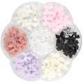 3D colorful bow nail charms set in plum blossom box with assorted pearls and bows - 2-Box Set (With Tools)