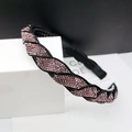 Fashionable sparkling lavender rhinestone twisted headband with non-slip inner teeth - Dark Purple Rhinestone