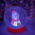 Inflatable Christmas ball featuring a snowman with LED lights and a red base ornament - Transparent Snowman with Base and Light