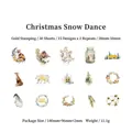 30-piece gold foiled Christmas animal stickers featuring polar bears and foxes - Christmas Snow Dance 30 Sheets