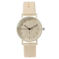 Beige digital silicone strap watch for women with round quartz dial on white background - Light Yellow