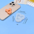 Detailed view of bear silicone mold for resin craft with size labels and phone usage - Mini Back View Bear (5)