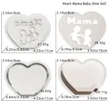 DIY heart silicone mold set with Mama engraving and mother-infant silhouette relief - Heart Mom & Baby Set