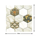 Self-adhesive 3D hexagonal wall tile with marble and gold floral geometric patterns - 1502-Gold Marble Patchwork