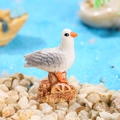 Miniature resin white bird figurine on wood base for micro landscape aquarium decor - No. 2 Pigeon